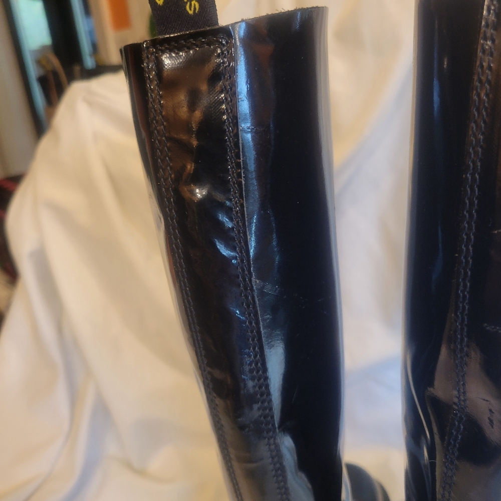 RARE authentic 90s vintage Dr Martens 20 eyelet knee patent leather boots 3/5 - Picture 2 of 16